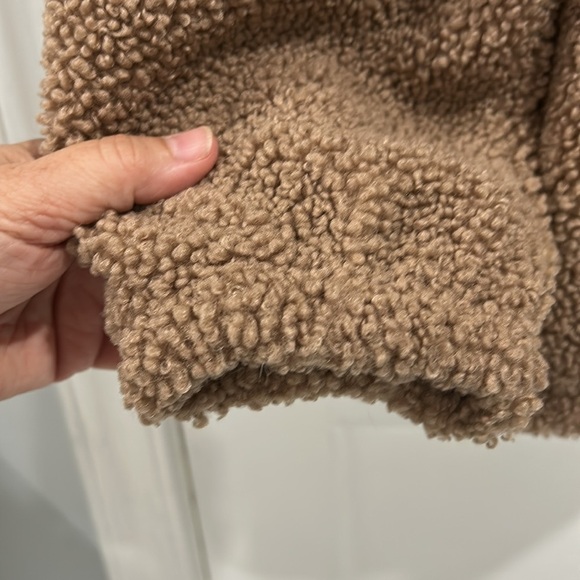 Athleta Girl Teddy Fleece Full Zip Jacket Coat in Woods Khaki - XL/14 - Picture 7 of 11